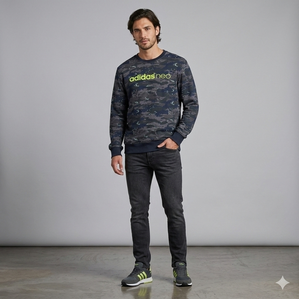 Adidas Neo Camouflage Sweatshirt Size XL